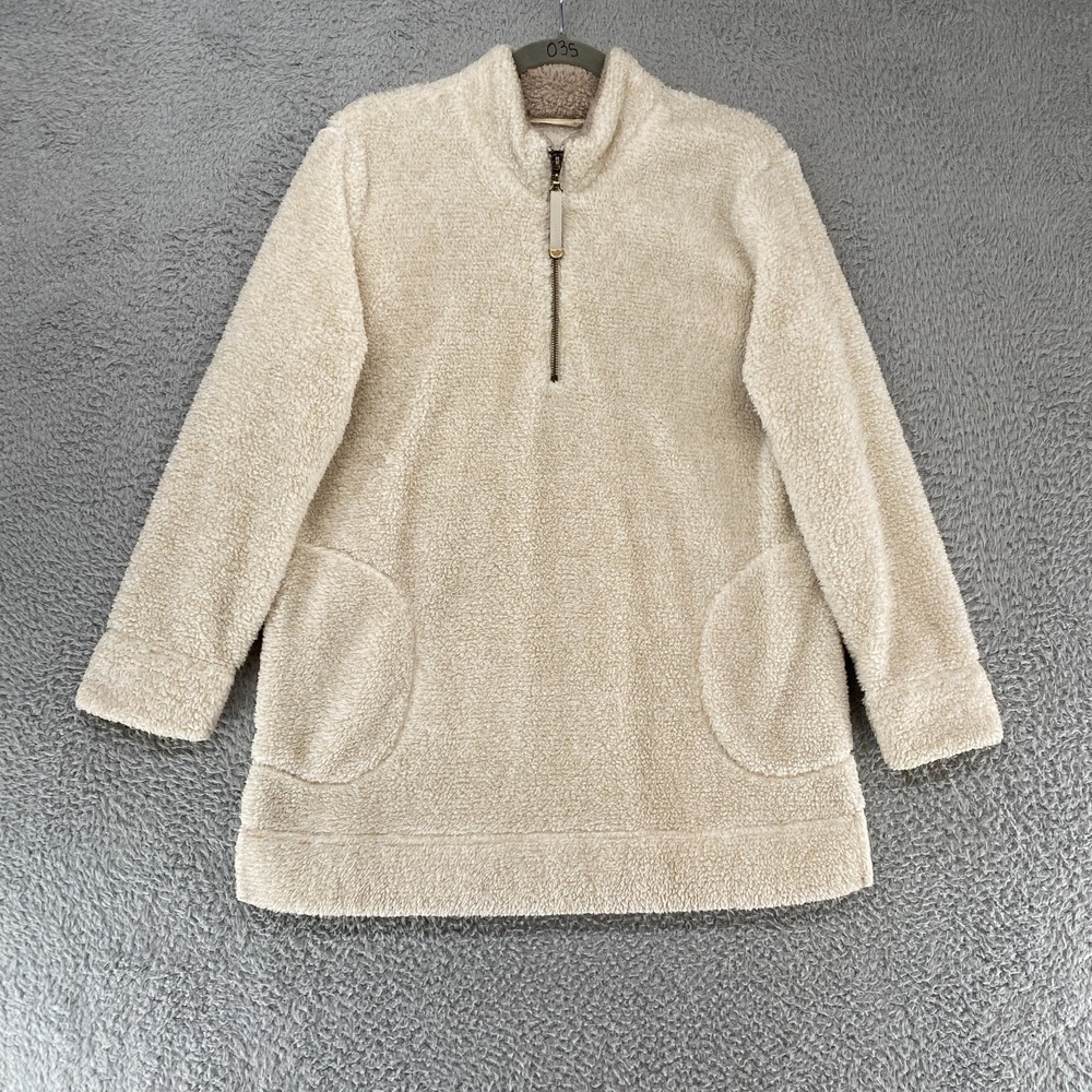 Soft Surroundings Sweater Womens Small Sherpa Fleece‎ Cozy Oatmeal Neutral